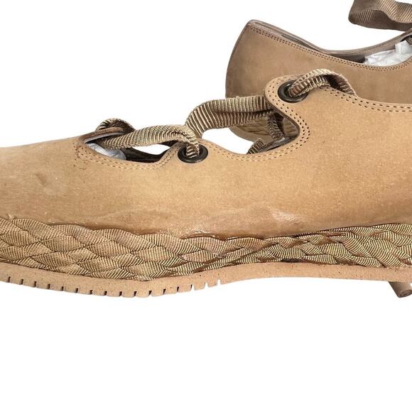 Salvatore Ferragamo Boutique Tan Suede Lace Espadrilles Size 9 - Picture 5 of 11